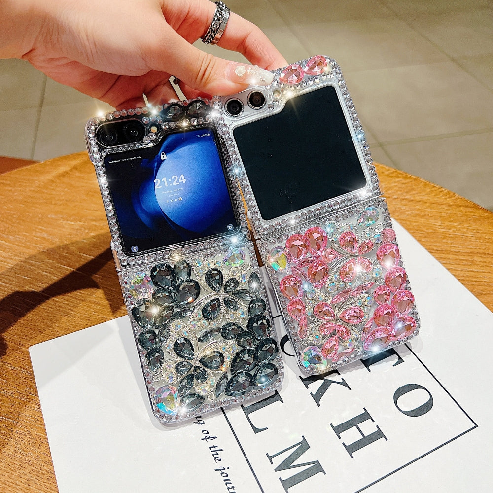 Full Covered Diamond and Butterfly Charm TPU (Soft) Phone Case | Mobile Cover - Samsung Z Flip 5