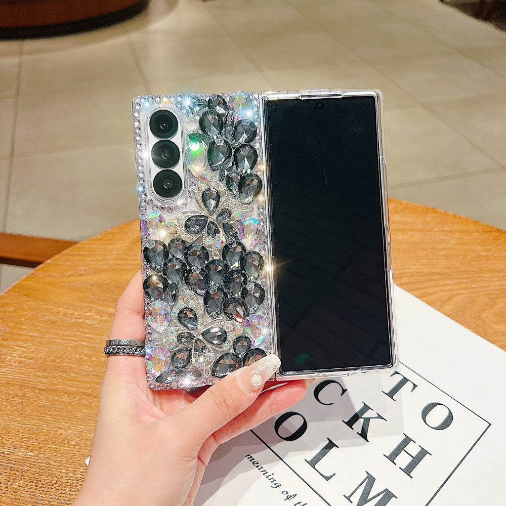 Full Covered Diamond and Butterfly Charm TPU (Soft) Phone Case | Mobile Cover - Samsung Z Fold 5