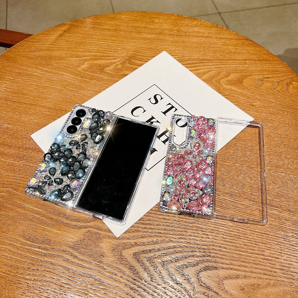 Full Covered Diamond and Butterfly Charm TPU (Soft) Phone Case | Mobile Cover - Samsung Z Fold 5