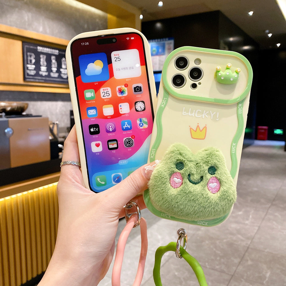 Fur Cartoon Wave Style Color Printing TPU (Soft) Camera Protection Phone Case - iPhone 15 Pro Max
