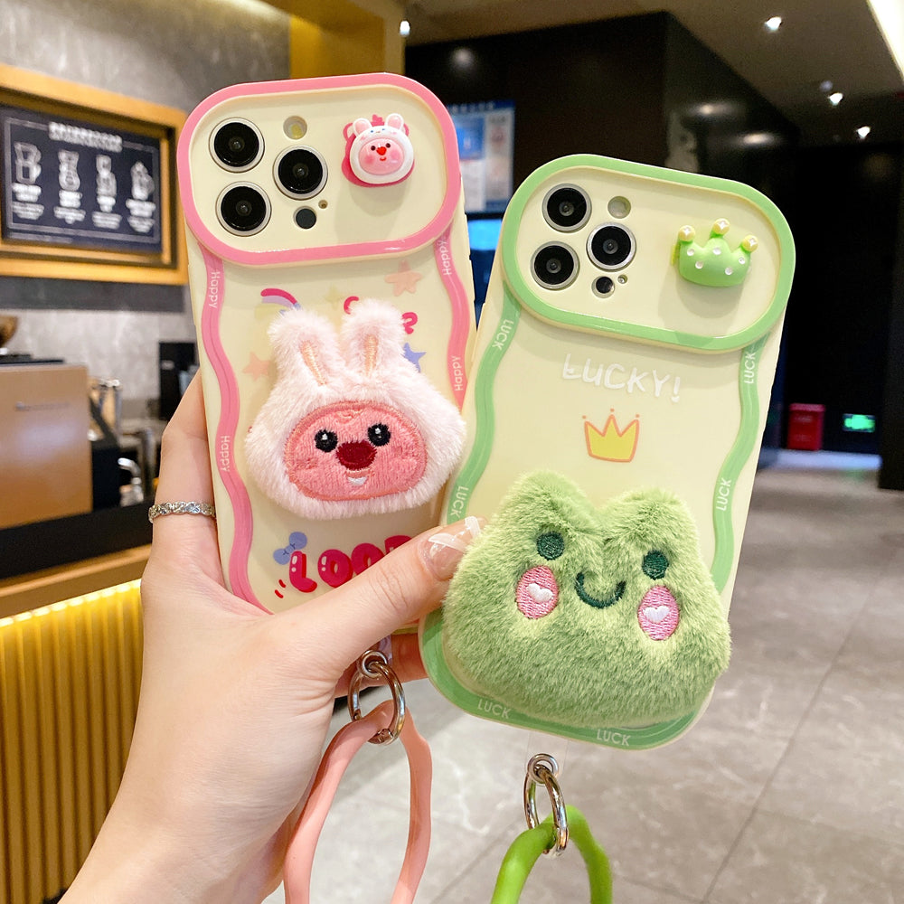 Fur Cartoon Wave Style Color Printing TPU (Soft) Camera Protection Phone Case - iPhone 15 Pro Max