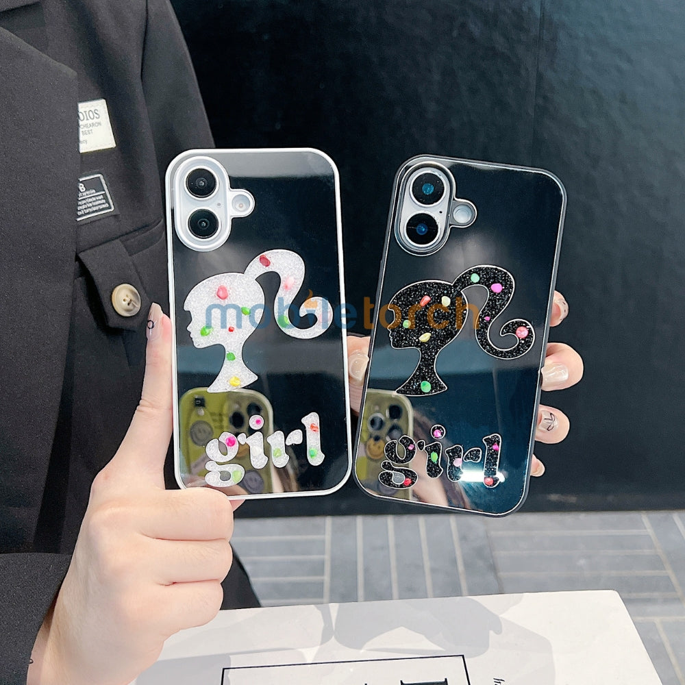 Girl Printed Graphic Mirror Phone Case - iPhone 15 Pro Max