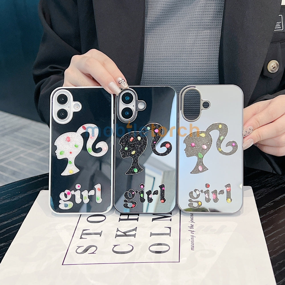 Girl Printed Graphic Mirror Phone Case - iPhone 15 Pro Max