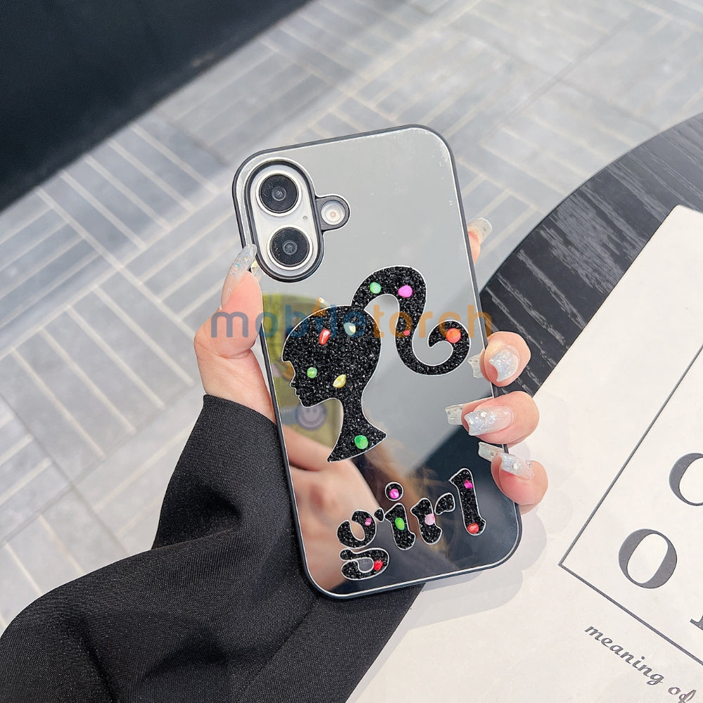 Girl Printed Graphic Mirror Phone Case - iPhone 15 Pro Max