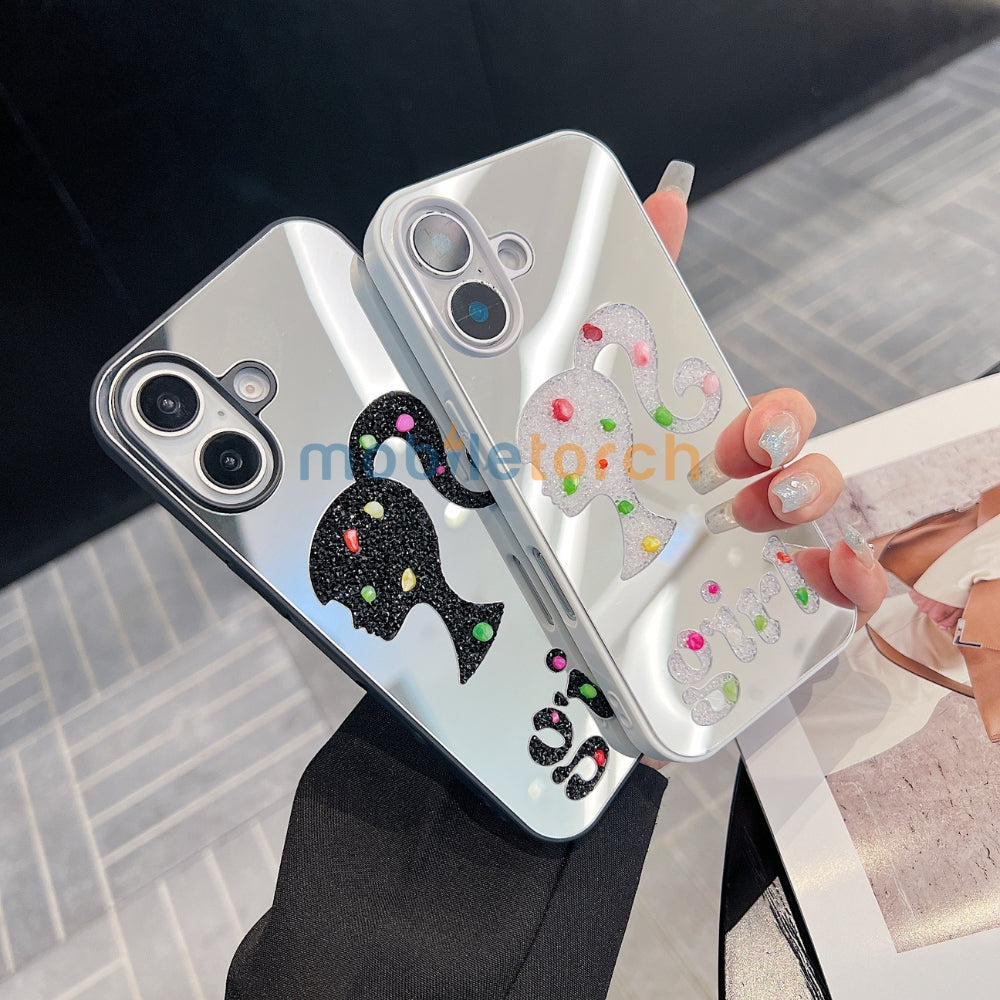 Girl Printed Graphic Mirror Phone Case - iPhone 15 Pro Max