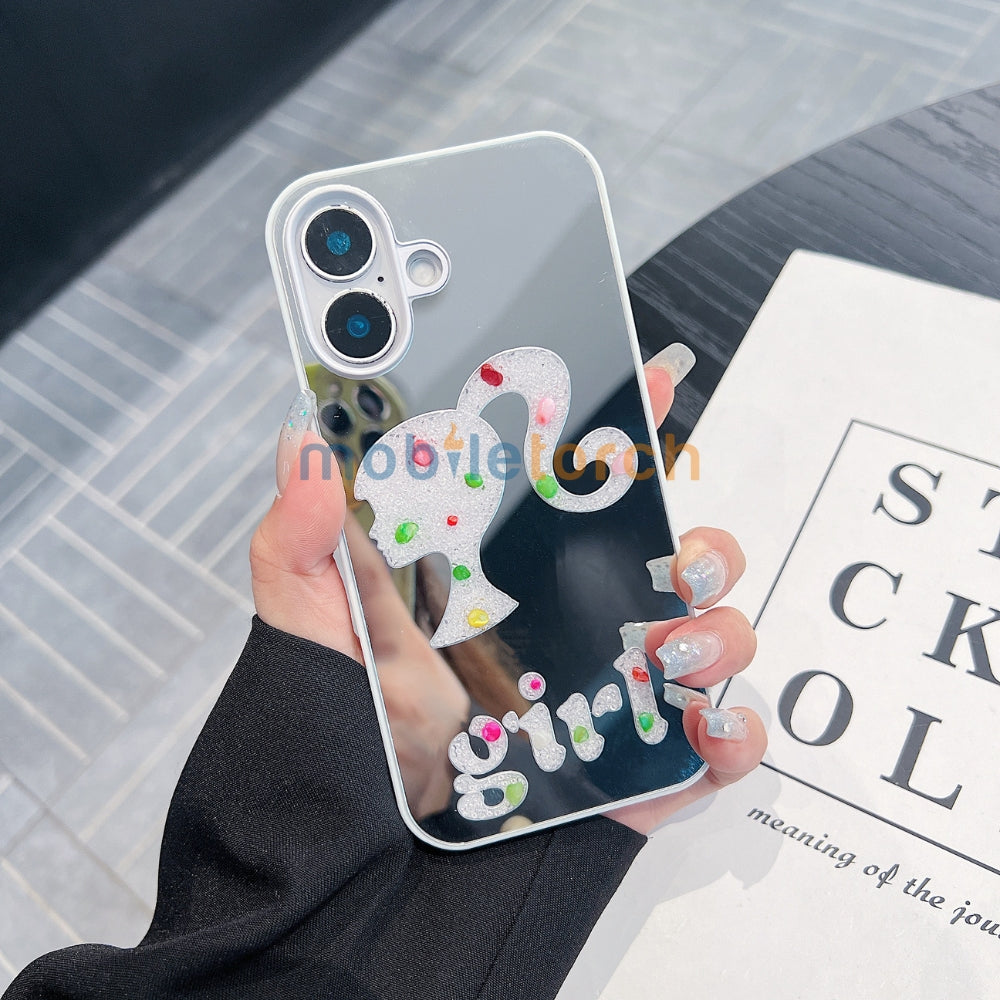Girl Printed Graphic Mirror Phone Case - iPhone 15 Pro Max