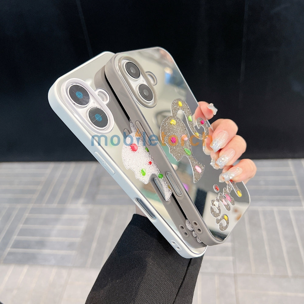 Girl Printed Graphic Mirror Phone Case - iPhone 15 Pro Max