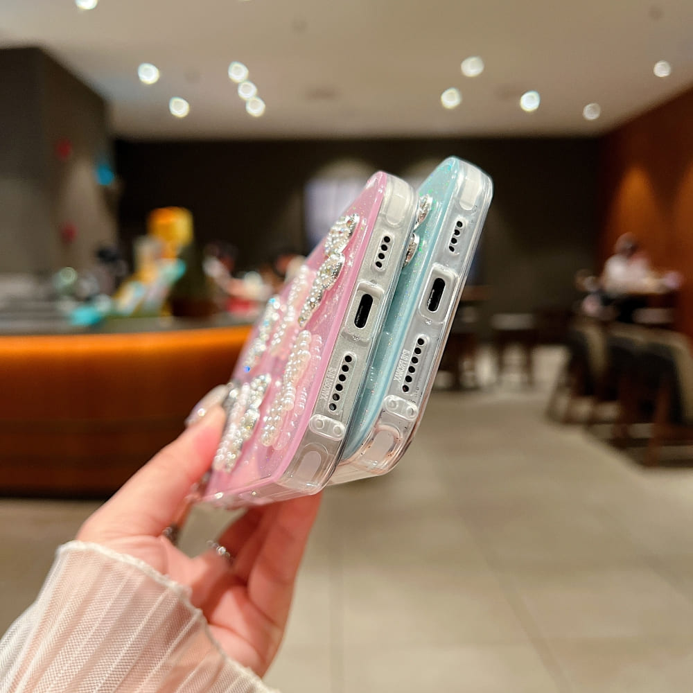 Glitter Bow and Butterfly Phone Case