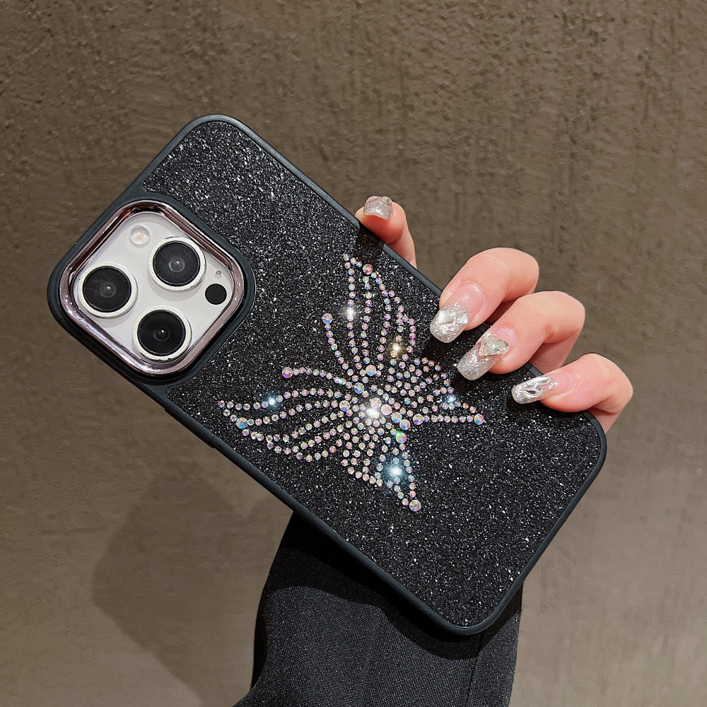 Glitter Butterfly Plating TPU (Soft) | PC (Hard) Phone Case - iPhone 16 Plus