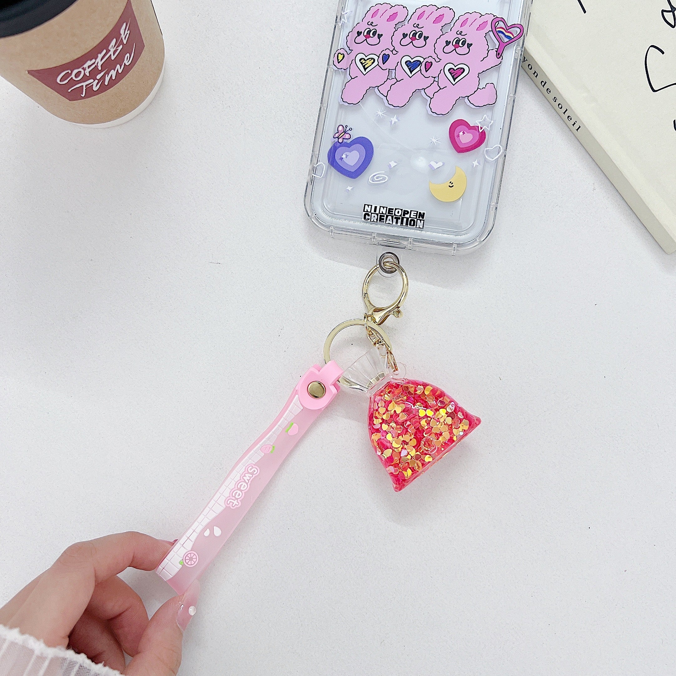 Floating Liquid Glitter Pouch Phone Charm | Keychain | Handbag Charm