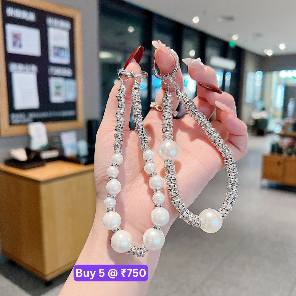 Glittery Stone Beaded Acrylic Phone Charm | Bracelet | Handbag Charm