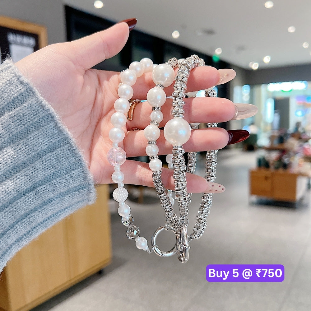 Glittery Stone Beaded Acrylic Phone Charm | Bracelet | Handbag Charm
