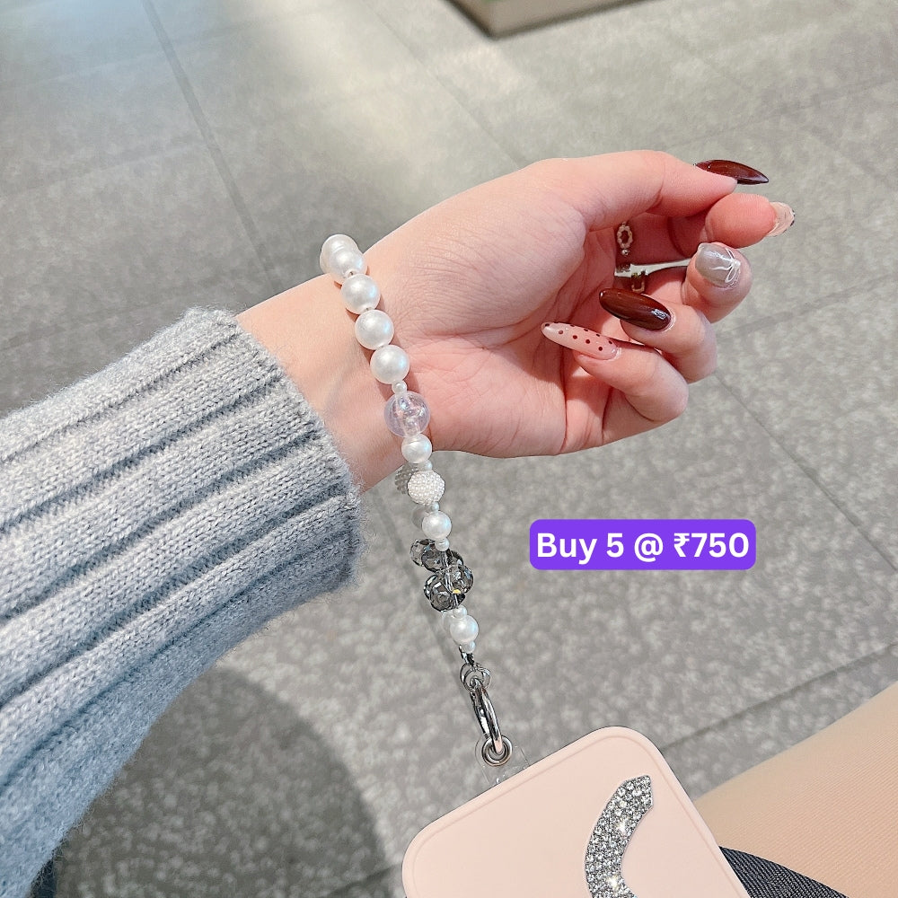 Glittery Stone Beaded Acrylic Phone Charm | Bracelet | Handbag Charm