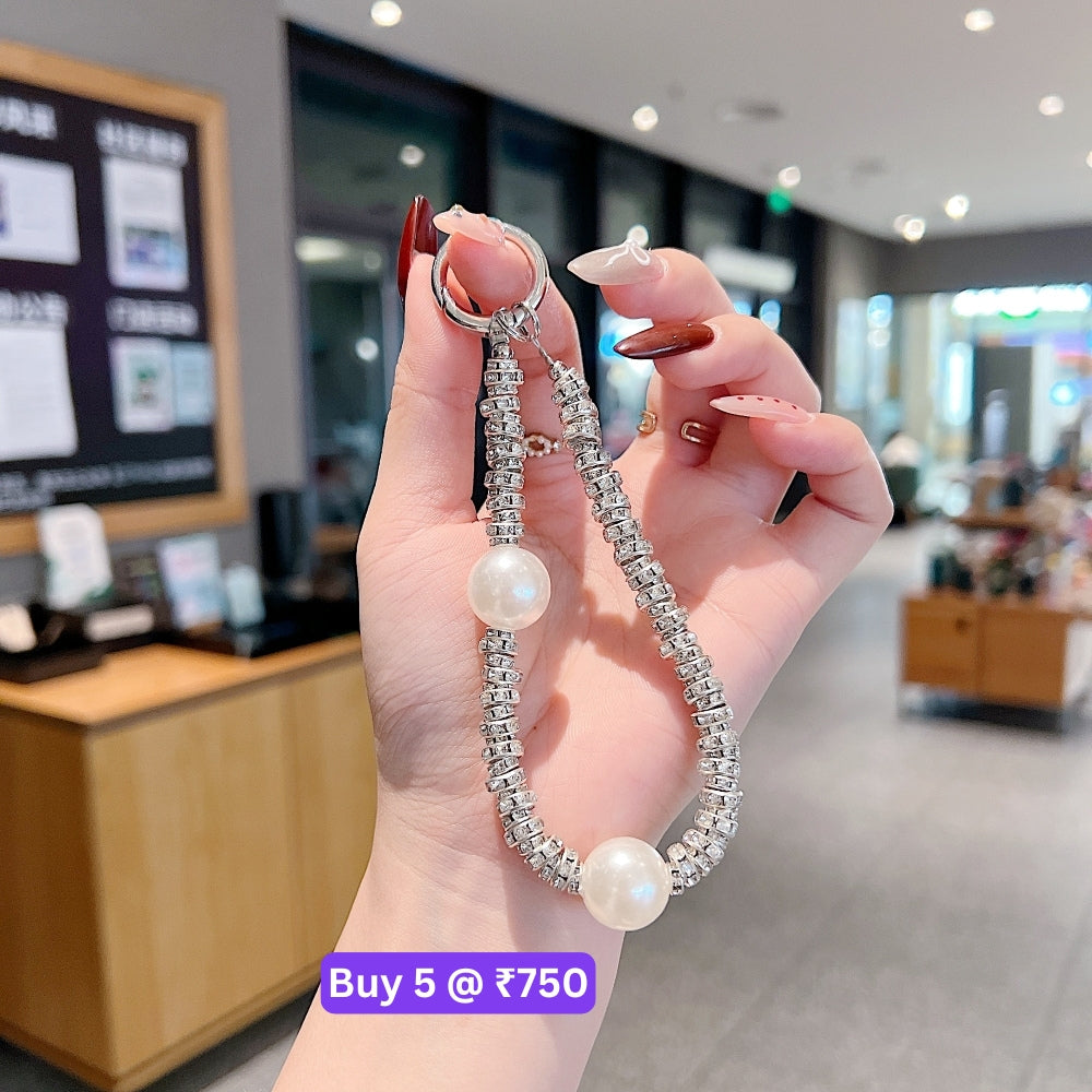 Glittery Stone Beaded Acrylic Phone Charm | Bracelet | Handbag Charm