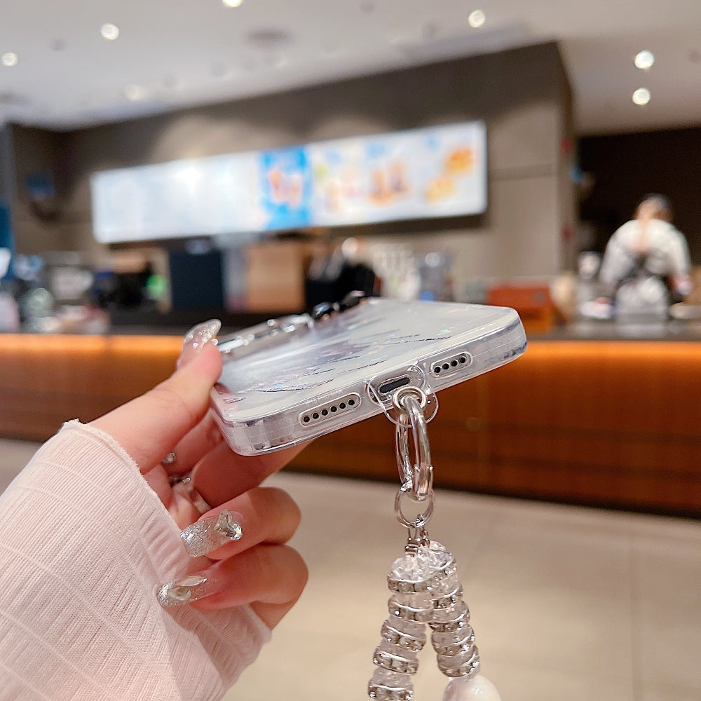 Gradient Butterfly Pattern Phone Case with Bracelet