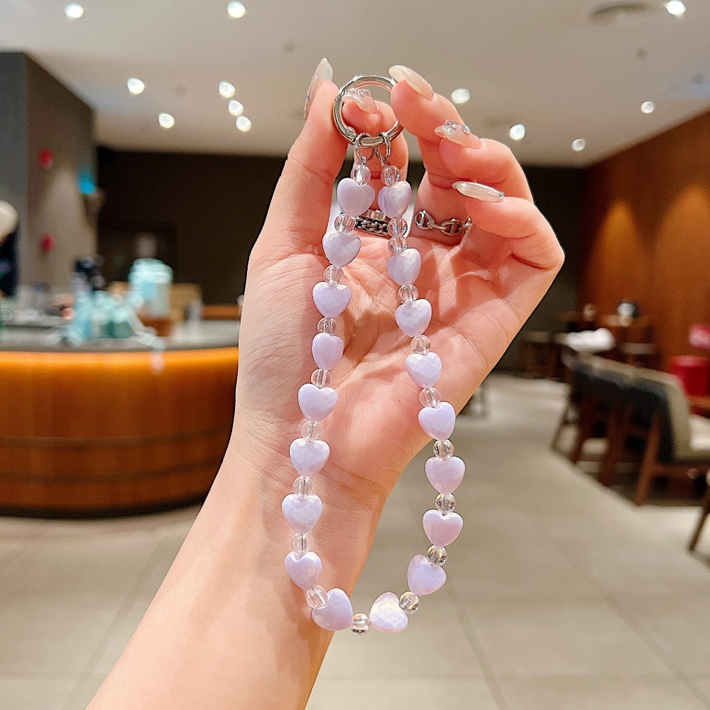 Gradient Heart Metal Ring Bracelet Phone Charm | Keychain | Handbag Charm