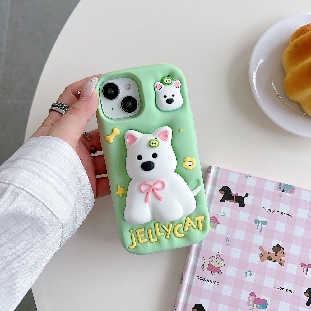 Green Westigo Dog Stand Anti-Fall Silicone Phone Case