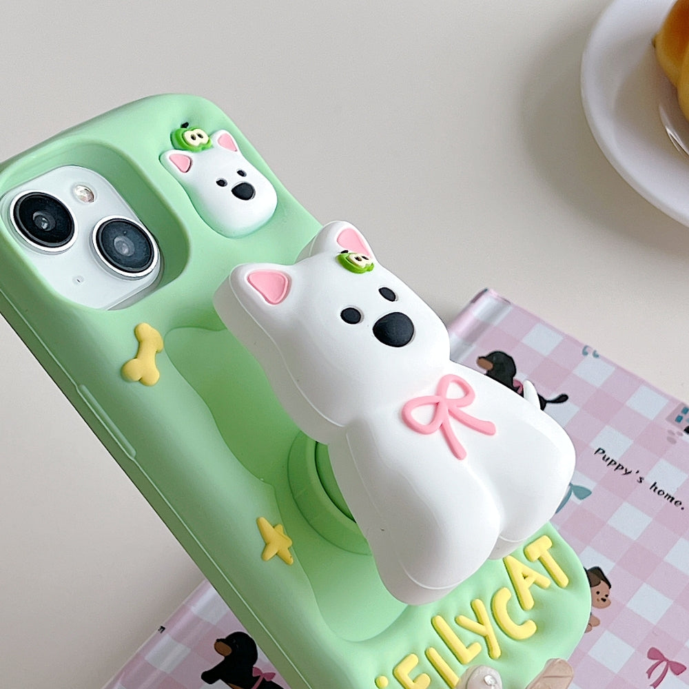 Green Westigo Dog Stand Anti-Fall Silicone Phone Case