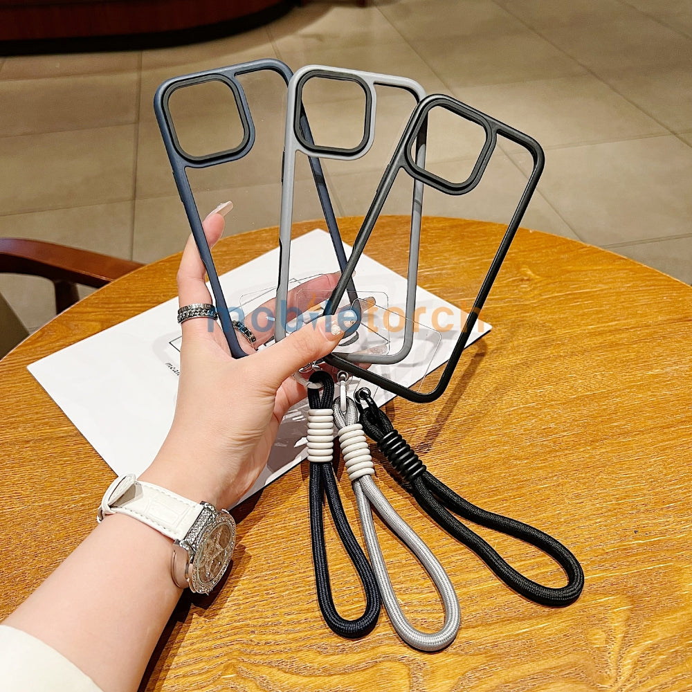 Hanging Rope Anti-Drop Transparent Phone Case | Mobile Cover - iPhone 16 Pro Max