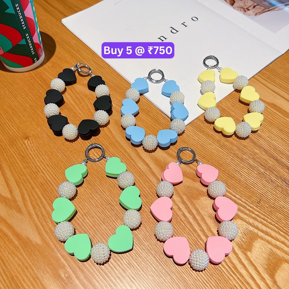 Heart Shape Acrylic Phone Charm | Bracelet | Handbag Charm