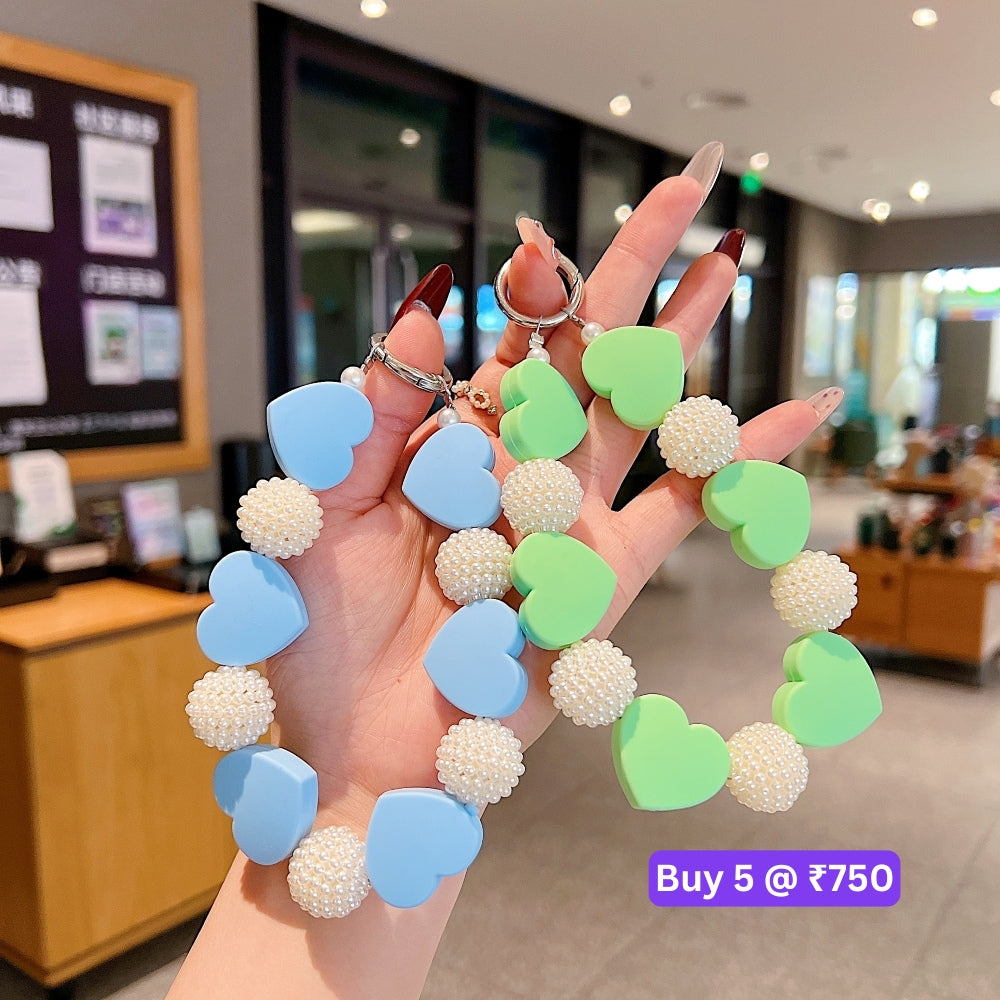 Heart Shape Acrylic Phone Charm | Bracelet | Handbag Charm