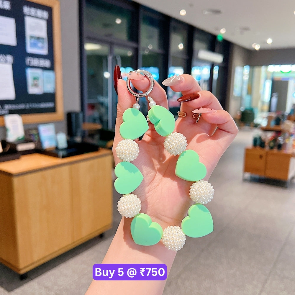 Heart Shape Acrylic Phone Charm | Bracelet | Handbag Charm