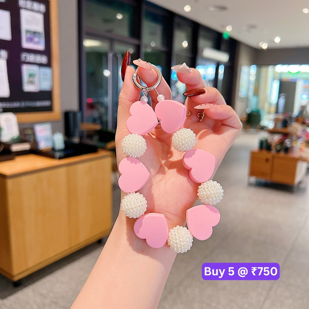 Heart Shape Acrylic Phone Charm | Bracelet | Handbag Charm