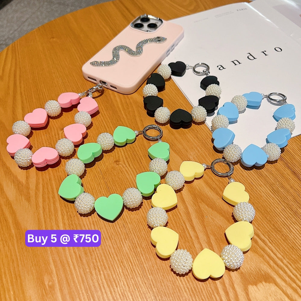 Heart Shape Acrylic Phone Charm | Bracelet | Handbag Charm