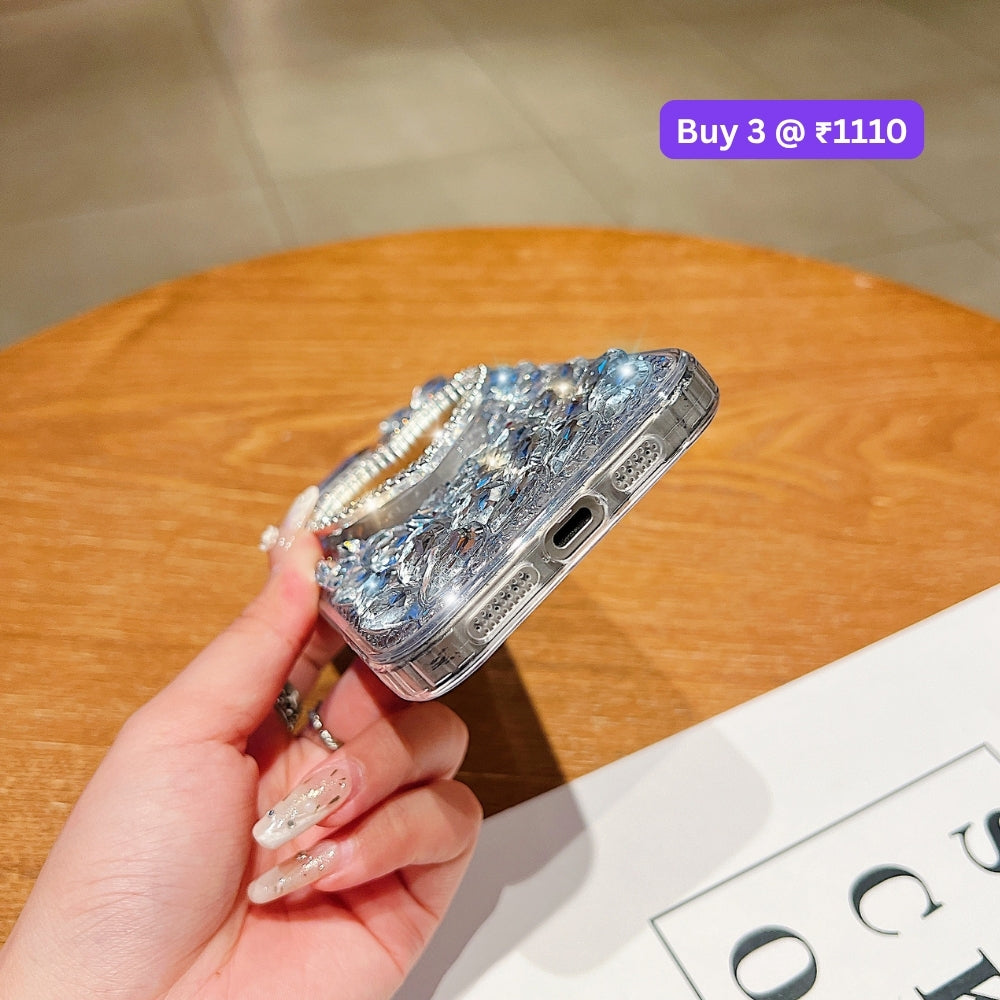 Heart shaped Makeup Mirror Dimond TPU (Soft) Phone Case | Mobile Cover - iPhone 16 Pro Max