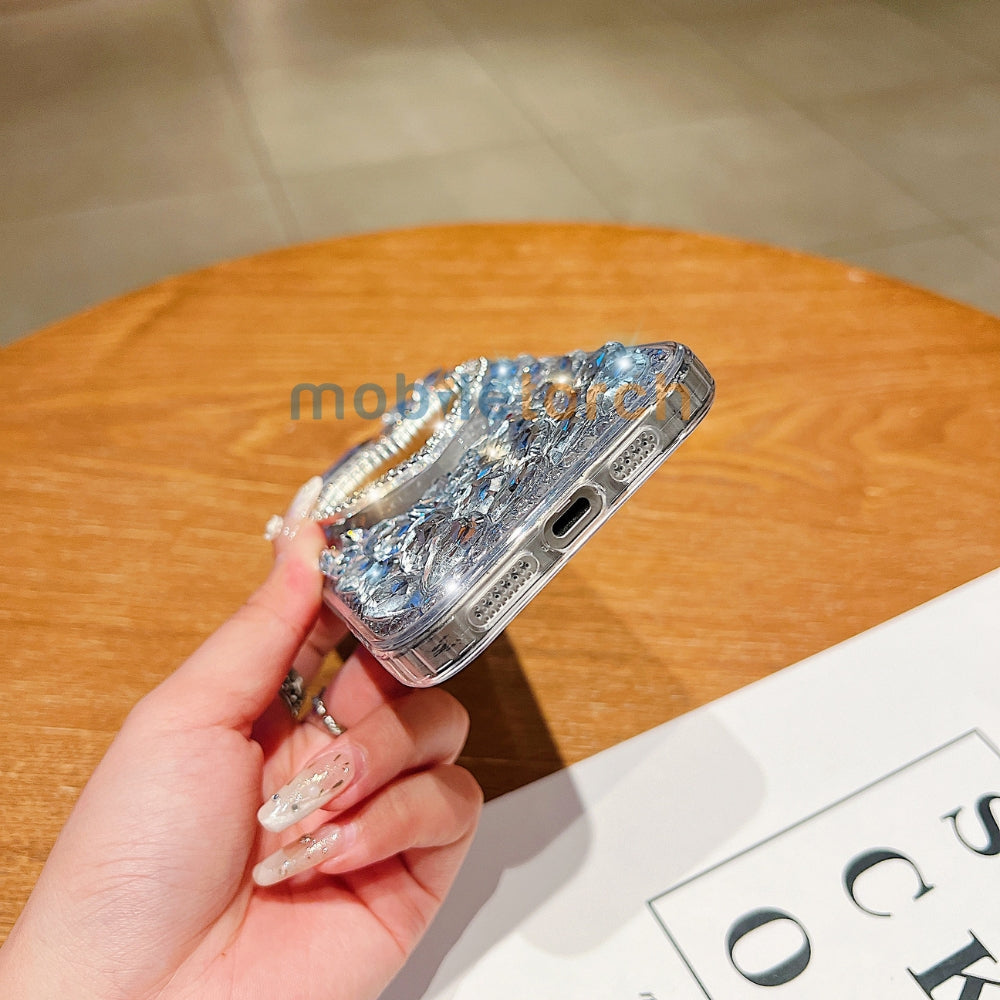 Heart shaped Makeup Mirror Dimond TPU (Soft) Phone Case | Mobile Cover - iPhone 16 Pro