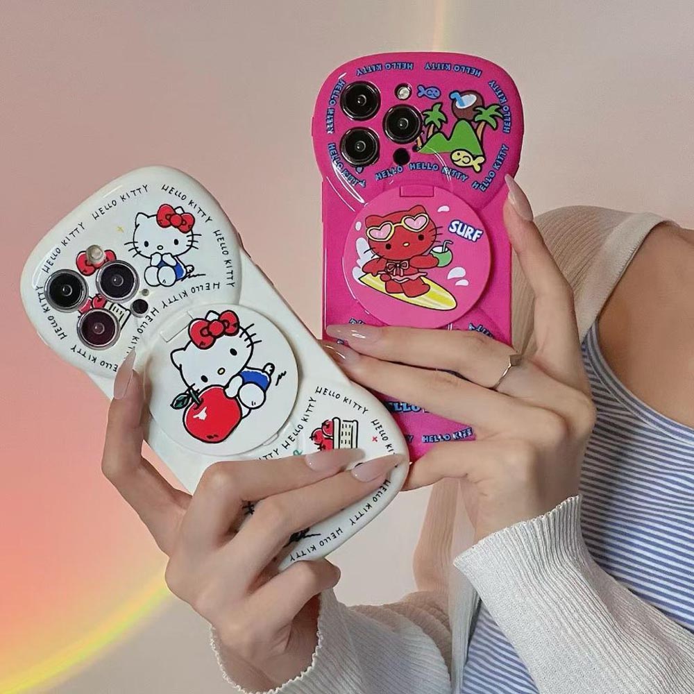 Hello Kitty TPU Case With Mirror Stand - iPhone 14