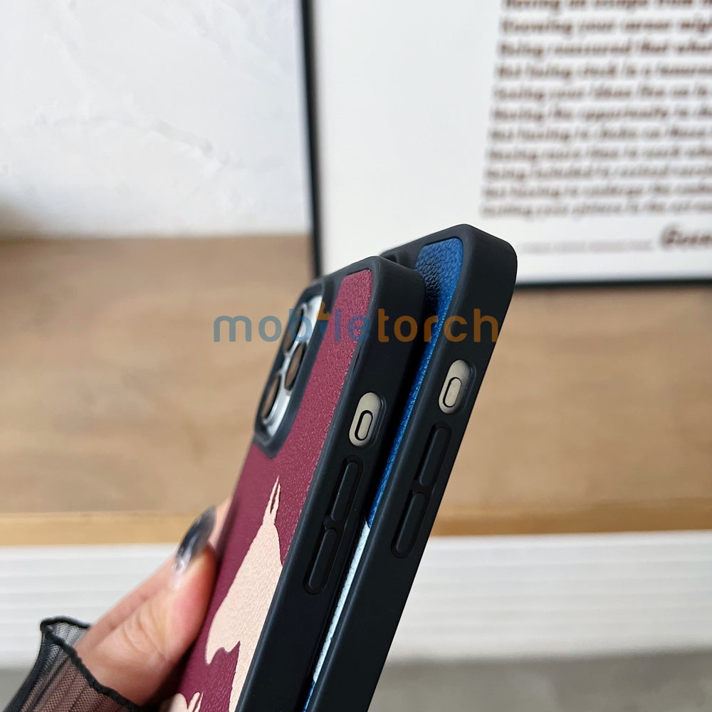 Horse Color Printed PU Leather Shockproof Phone Case - iPhone 11