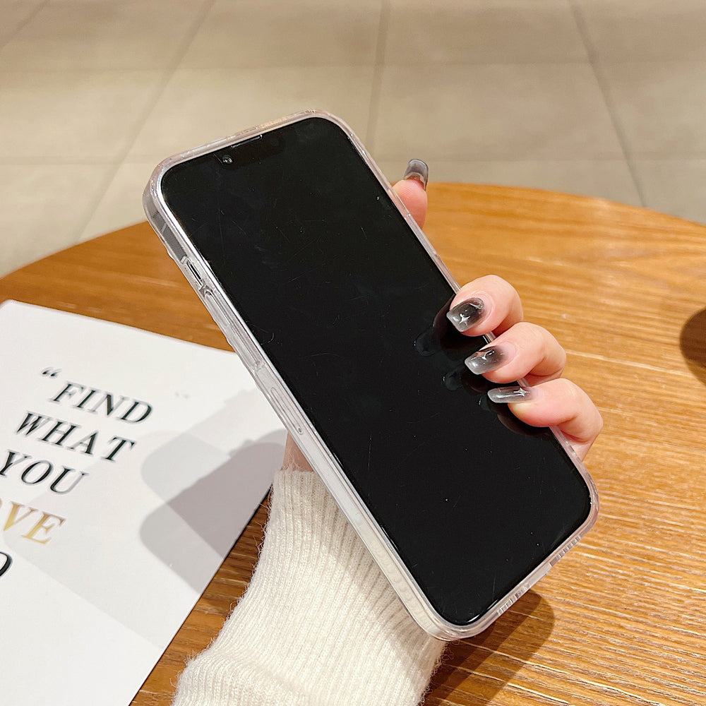 Pearl Border Floral Transparent Phone Case