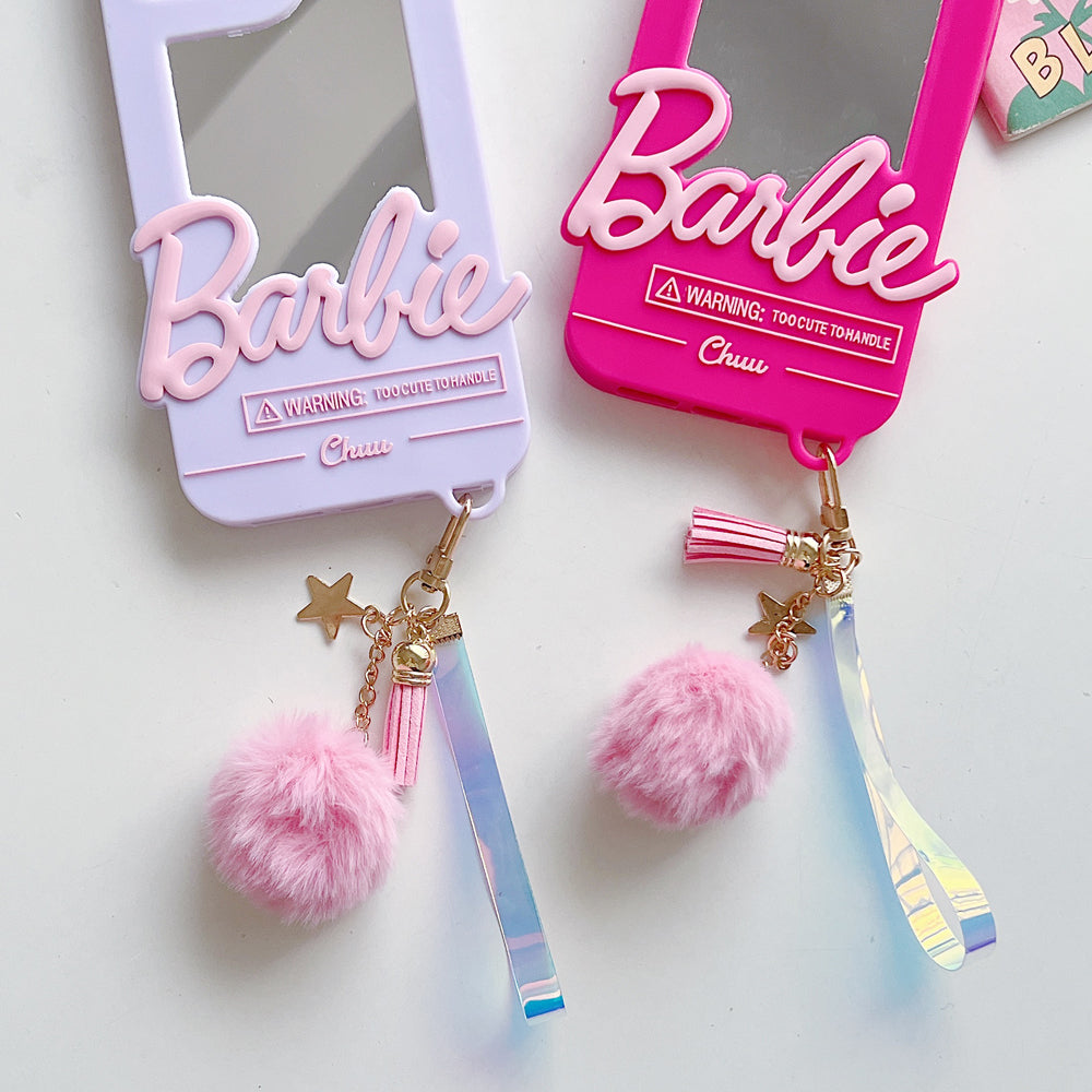 3D Barbie Silicone Soft Phone Case With Mirror - iPhone 14