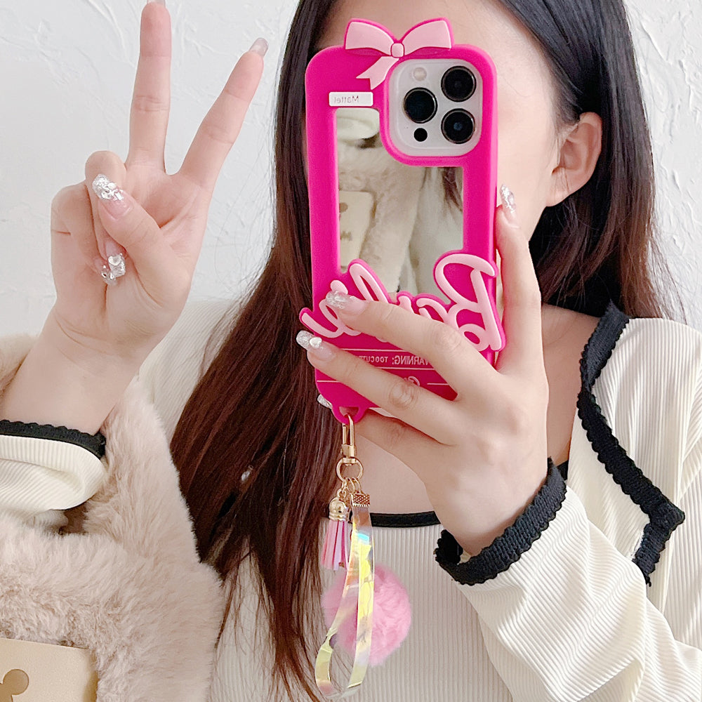 3D Barbie Silicone Soft Phone Case With Mirror - iPhone 13 Pro