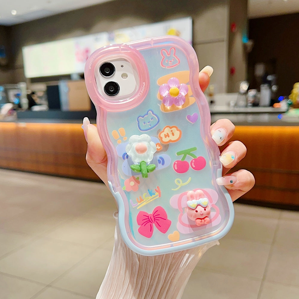 3D Fancy Bear Toy PC (Hard) | TPU (Soft) Printed Cover with Stand - iPhone 15 Pro