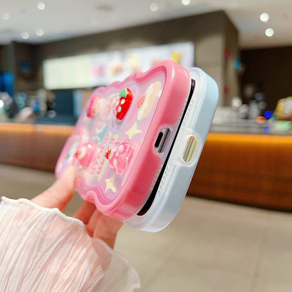 3D Fancy Bear Toy PC (Hard) | TPU (Soft) Printed Cover with Stand - iPhone 15 Pro