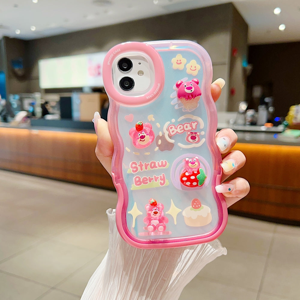 3D Fancy Bear Toy PC (Hard) | TPU (Soft) Printed Cover with Stand - iPhone 11