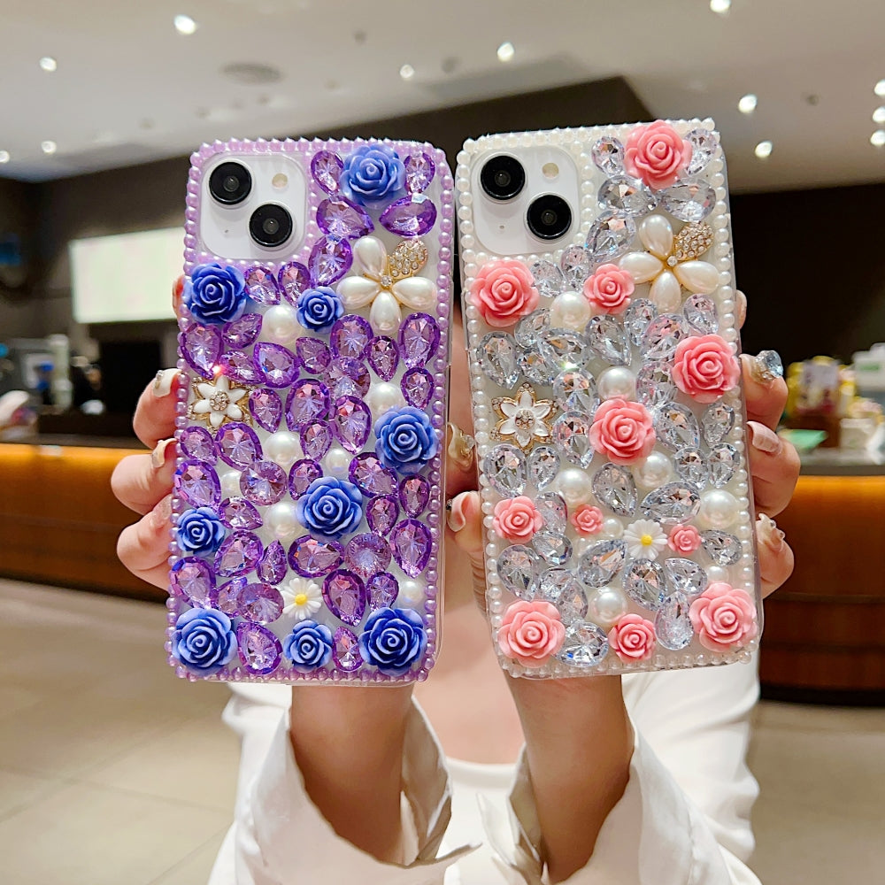Luxury Crystal Gem and Flower Camera Protection Case