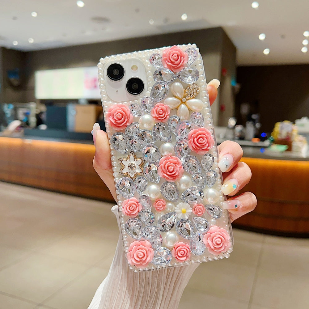 Luxury Crystal Gem and Flower Camera Protection Case