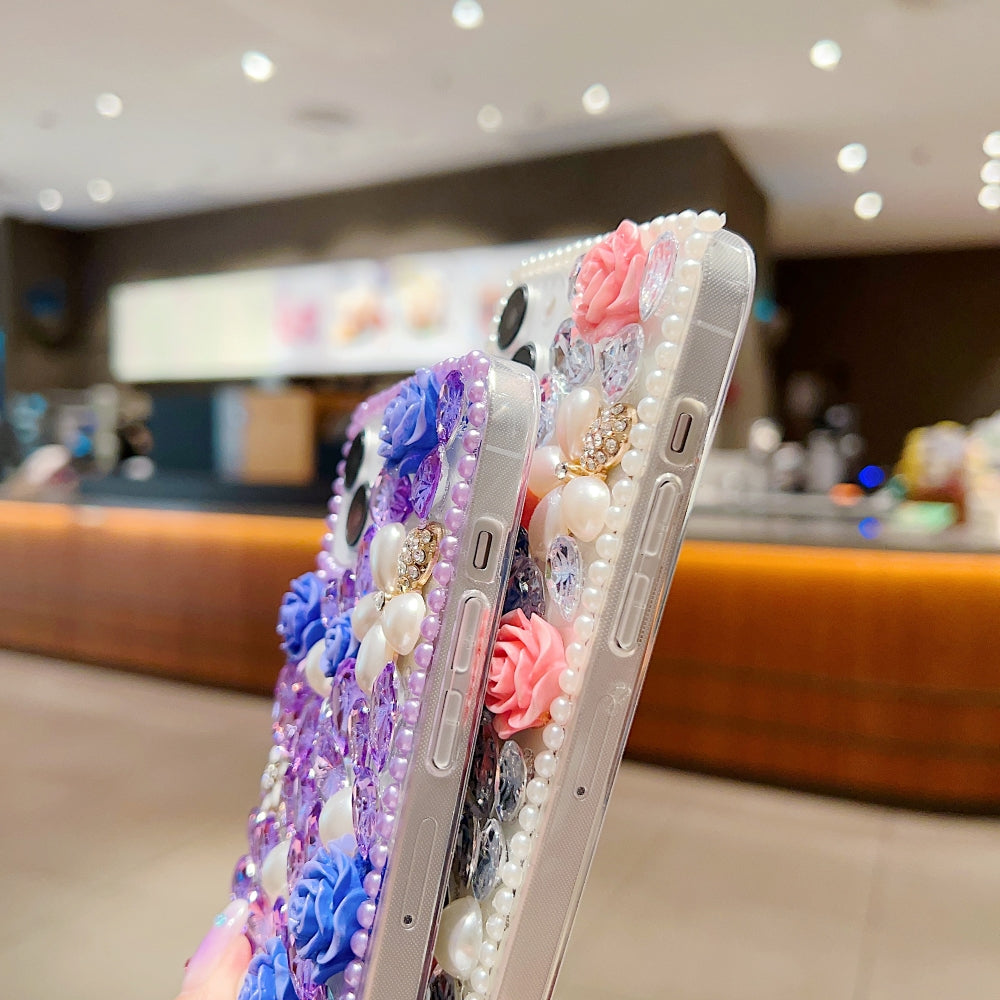 Luxury Crystal Gem and Flower Camera Protection Case