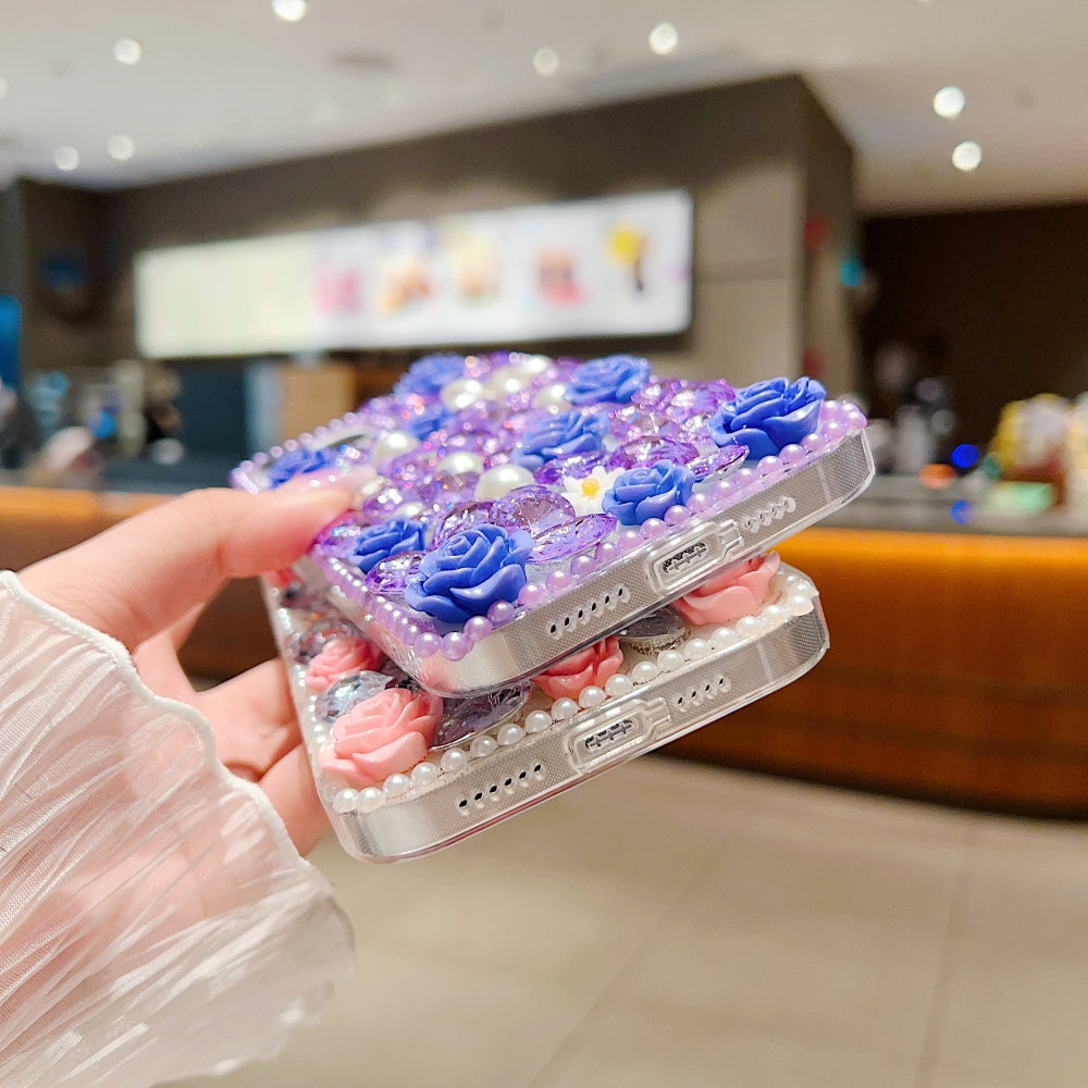 Luxury Crystal Gem and Flower Camera Protection Case
