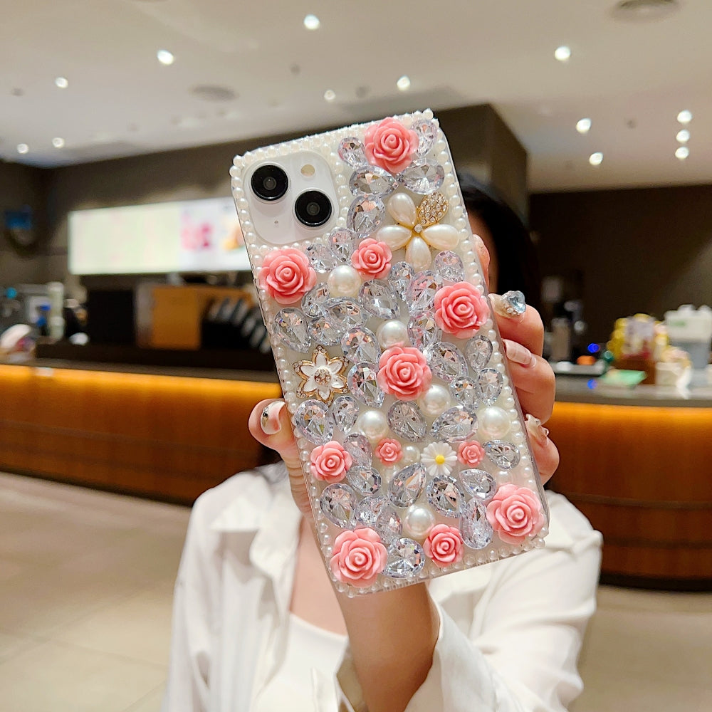 Luxury Crystal Gem and Flower Camera Protection Case