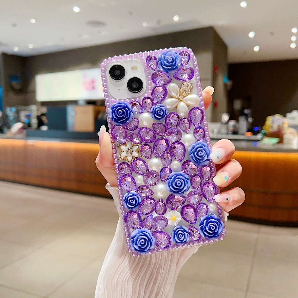 Luxury Crystal Gem and Flower Camera Protection Case