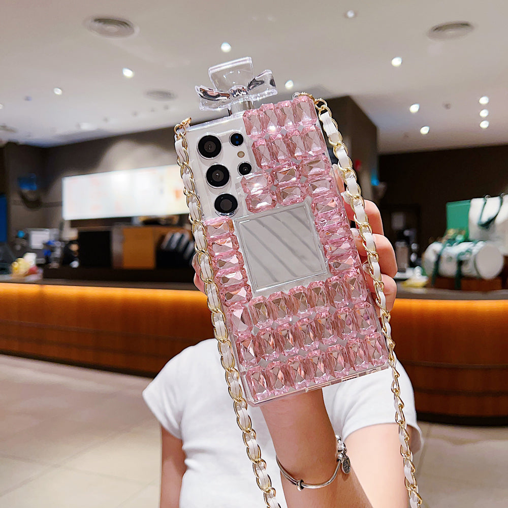 Handmade Perfume Bottle Crossbody Chain Diamond Phone Case - iPhone 11
