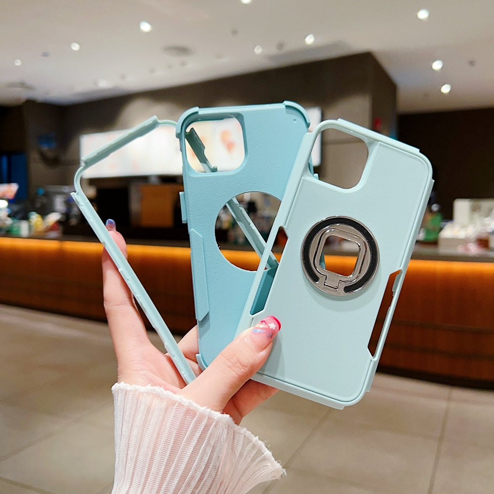 Multilayer Military Defense Ring Holder Cover - iPhone XR