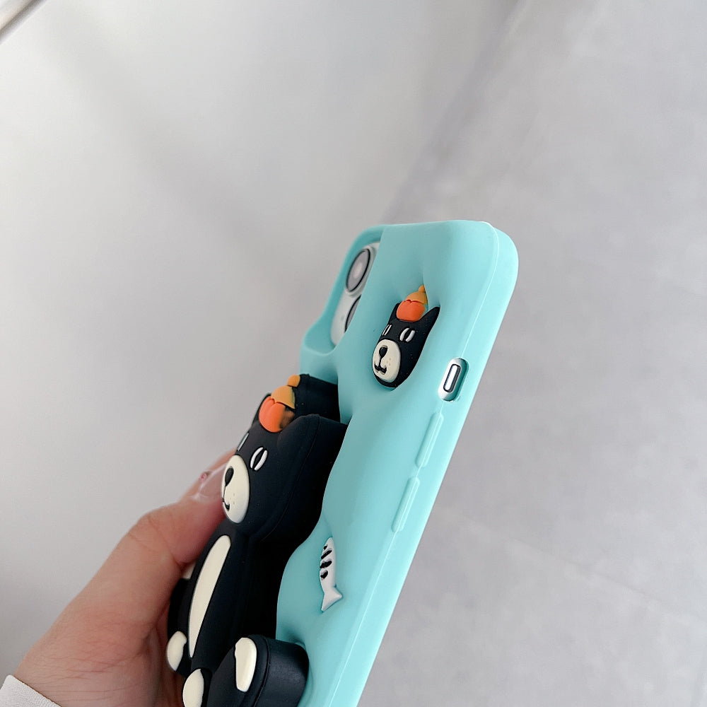 Jelly Cat Stand Silicone Phone Case