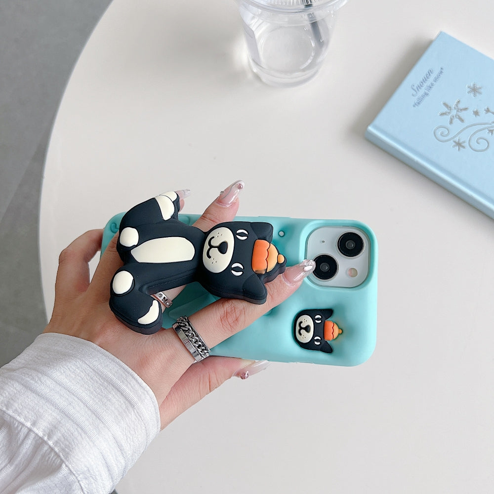 Jelly Cat Stand Silicone Phone Case