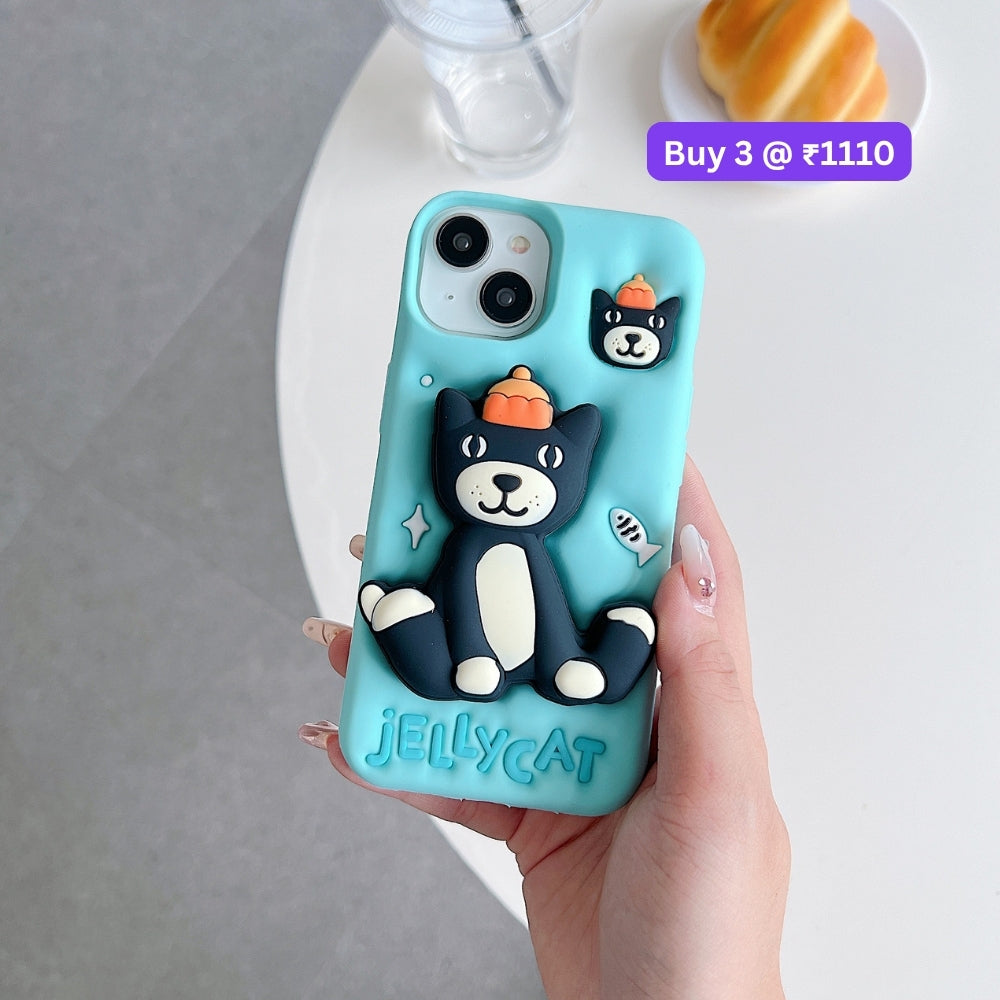 Jelly Cat Stand TPU (Soft) Silicone Phone Case | Mobile Cover - iPhone 13 Pro Max