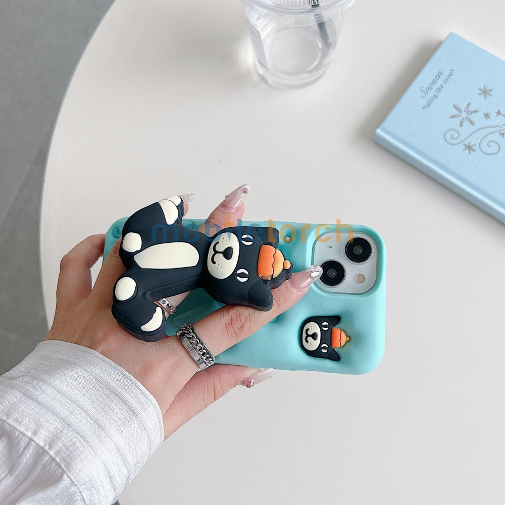 Jelly Cat Stand TPU (Soft) Silicone Phone Case | Mobile Cover - iPhone 15 Pro Max